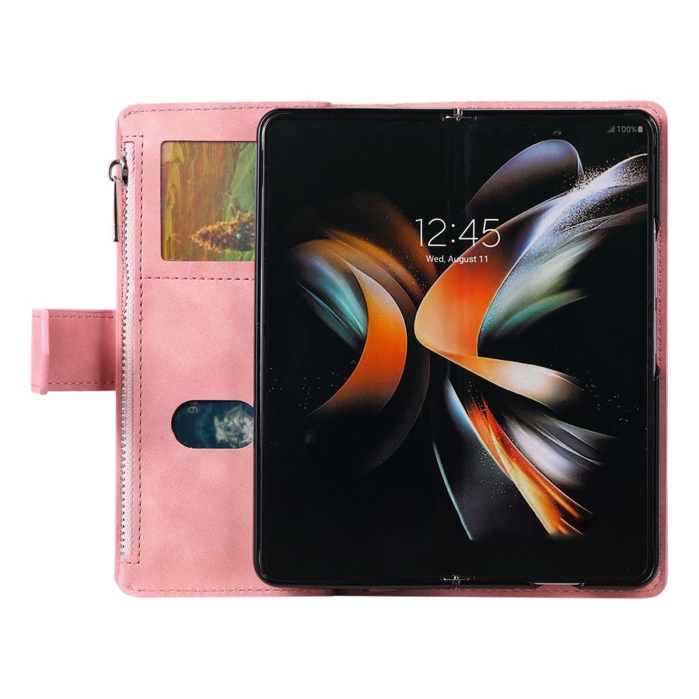 Funda acolchada tipo billetera Samsung Galaxy Z Fold 4 Rosado