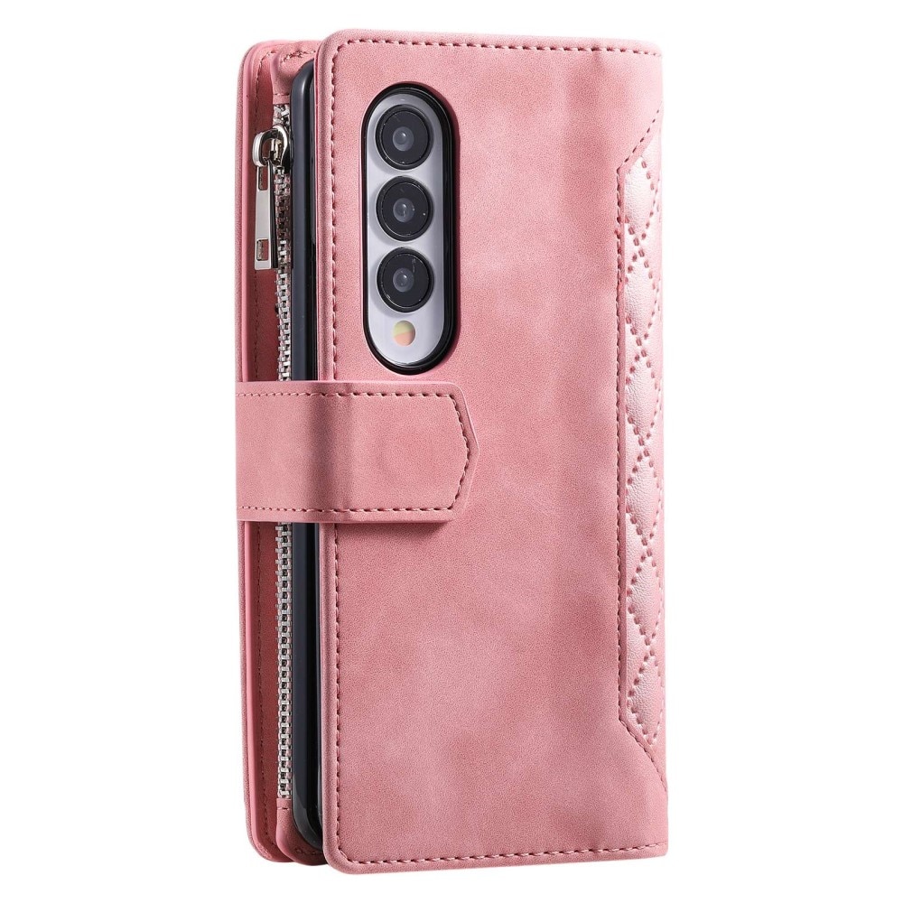 Funda acolchada tipo billetera Samsung Galaxy Z Fold 4 Rosado