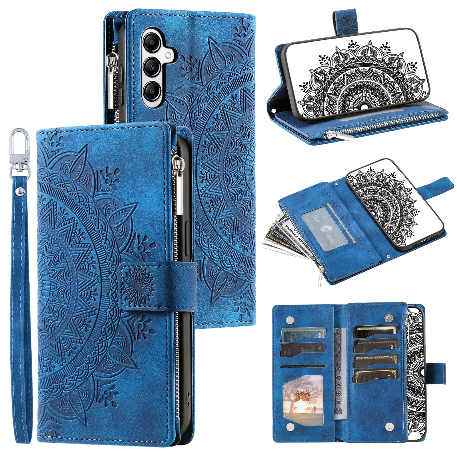 Funda Mandala tipo billetera Samsung Galaxy S25 FE, Azul
