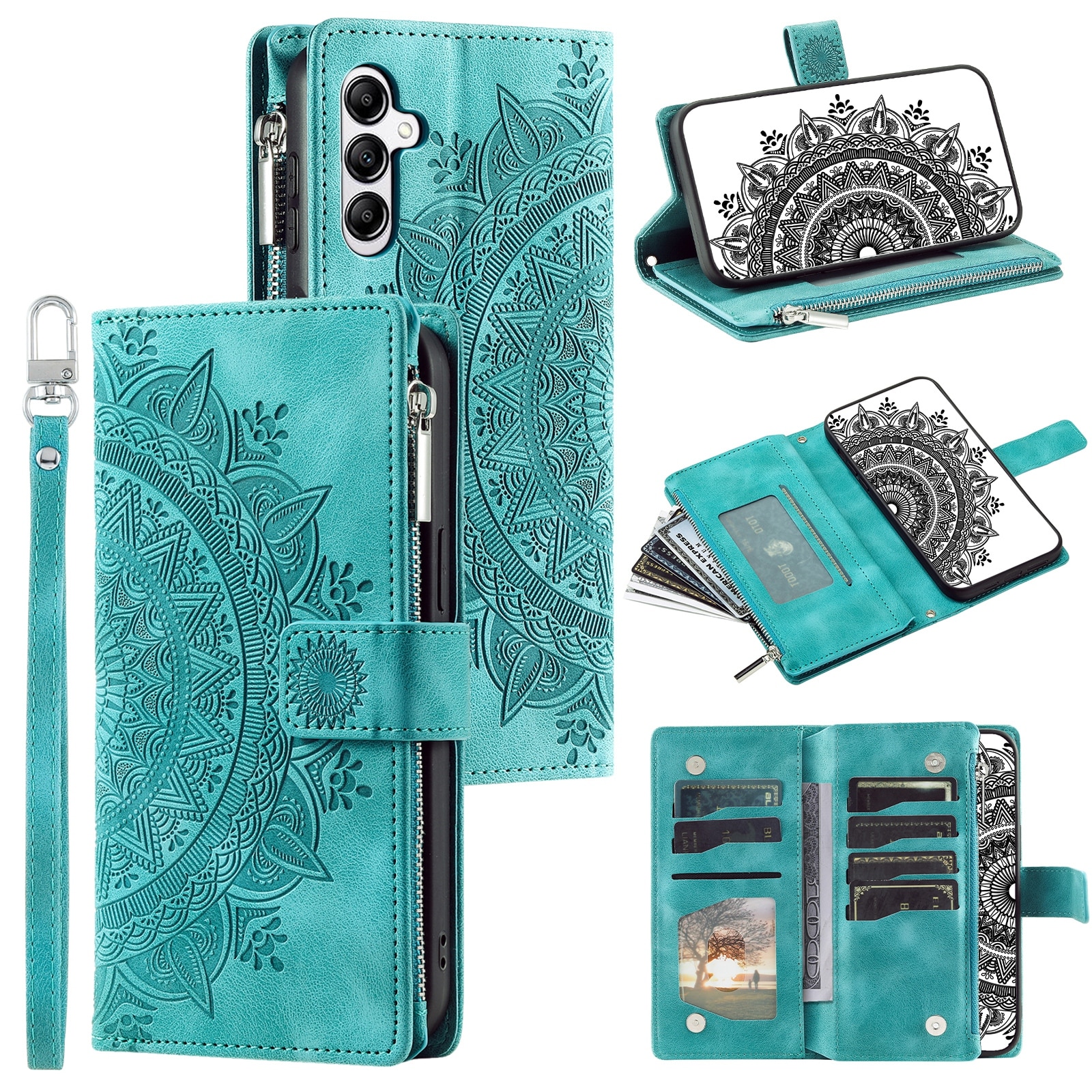 Funda Mandala tipo billetera Samsung Galaxy S25 FE, Verde