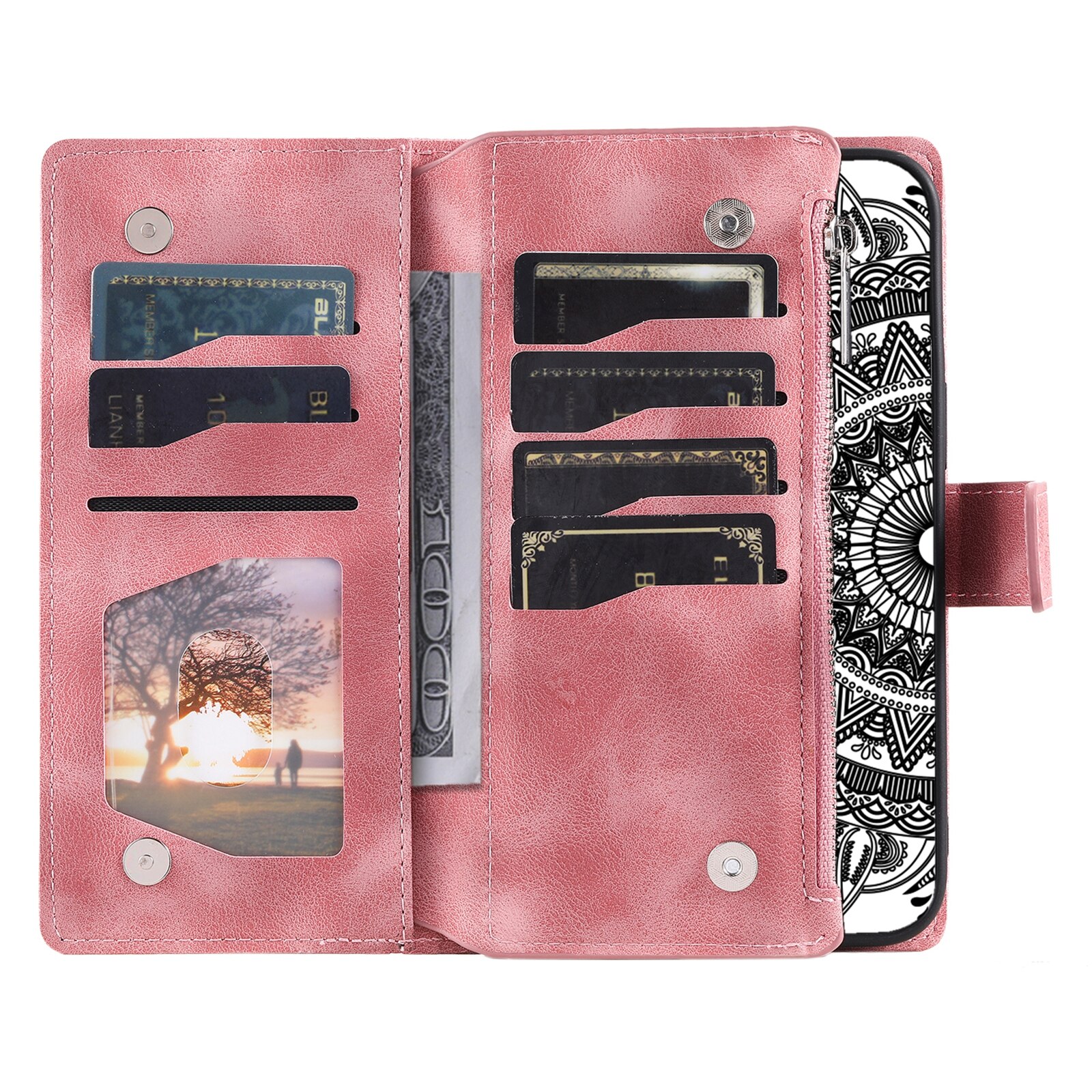 Funda Mandala tipo billetera Samsung Galaxy S25 FE, Rosa