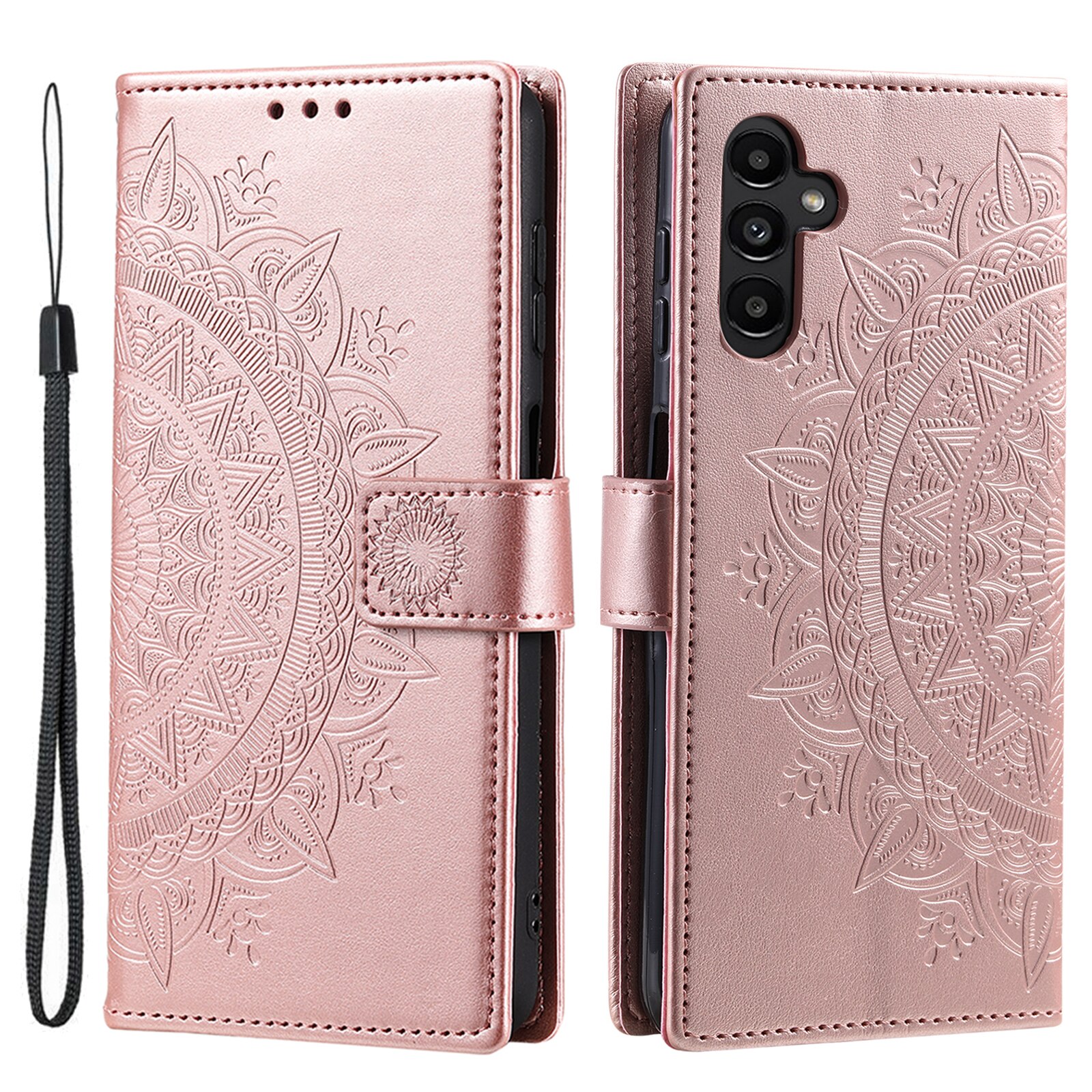 Funda de Cuero Mandala Samsung Galaxy S25 FE Oro rosa