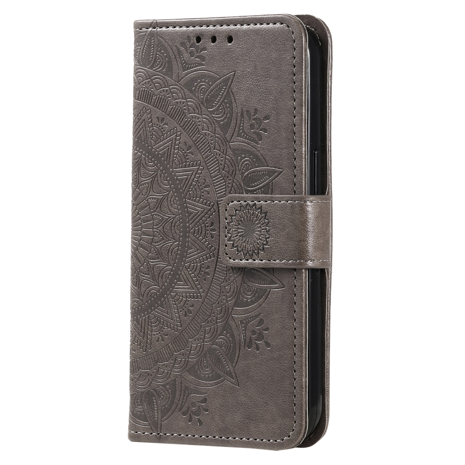 Funda de Cuero Mandala Samsung Galaxy S25 FE Gris