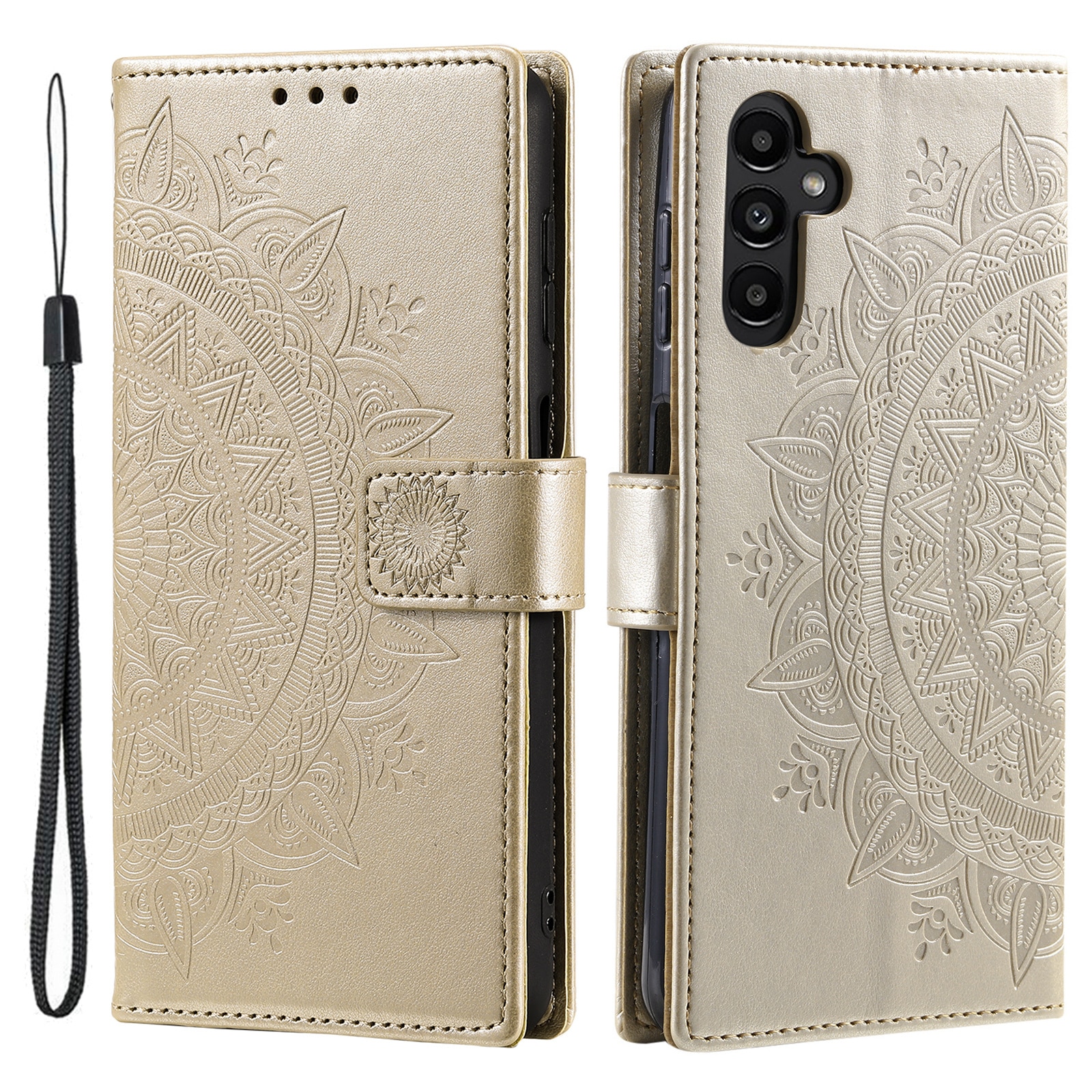 Funda de Cuero Mandala Samsung Galaxy S25 FE Oro