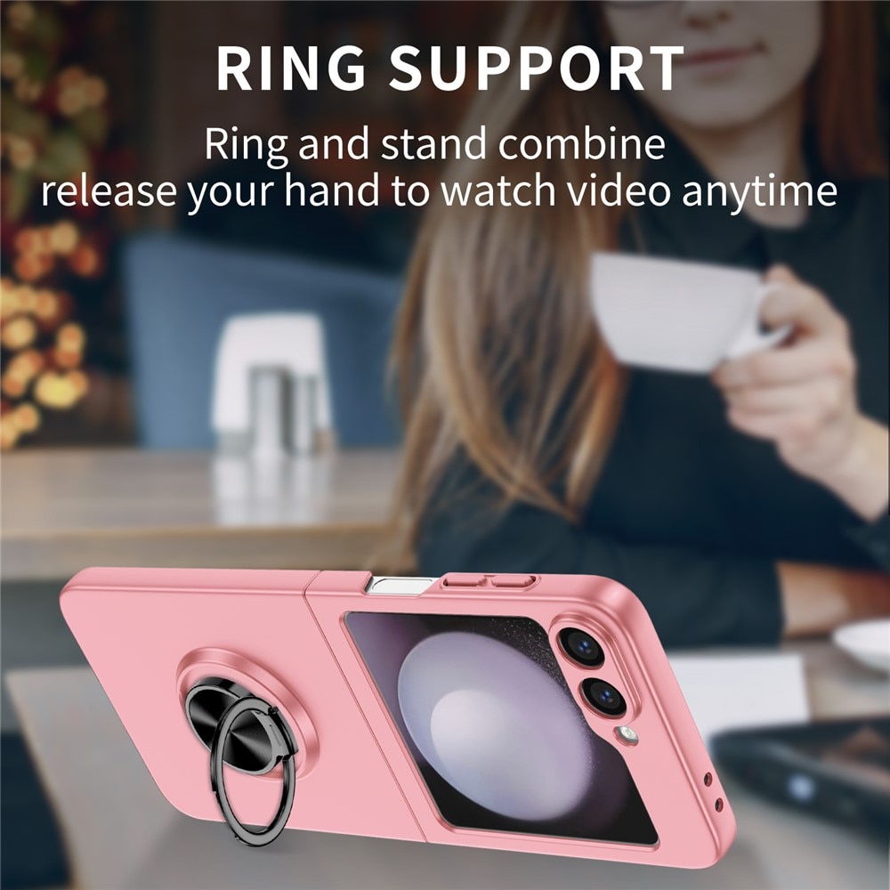 Funda magnética con porta anillos Samsung Galaxy Z Flip 7 Rosa