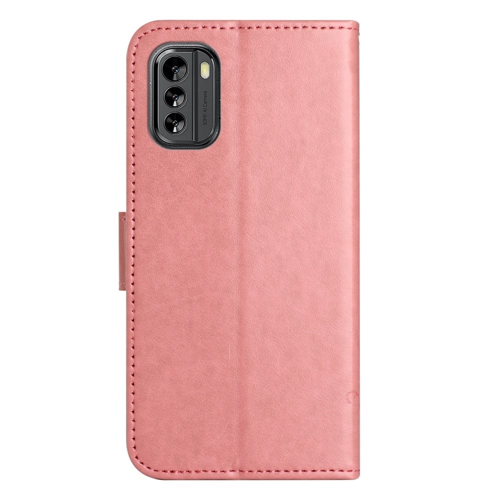 Funda de Cuero con Mariposas Nokia G60, rosado