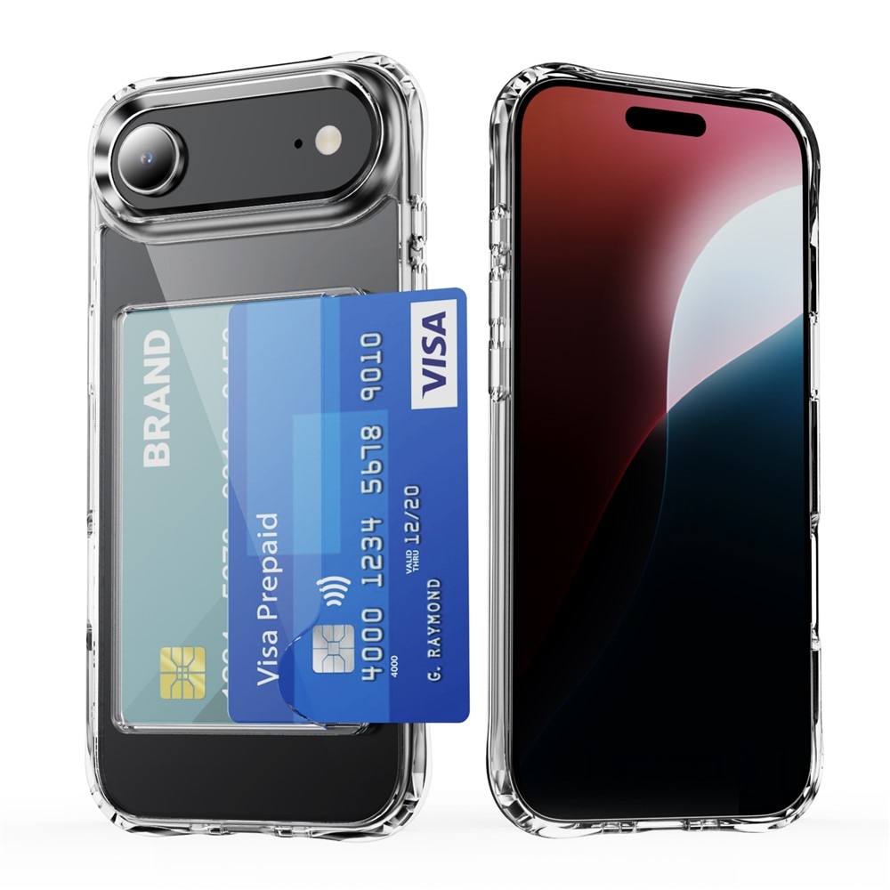 Funda híbrida con ranuras para tarjetas iPhone 17 Air Transparente