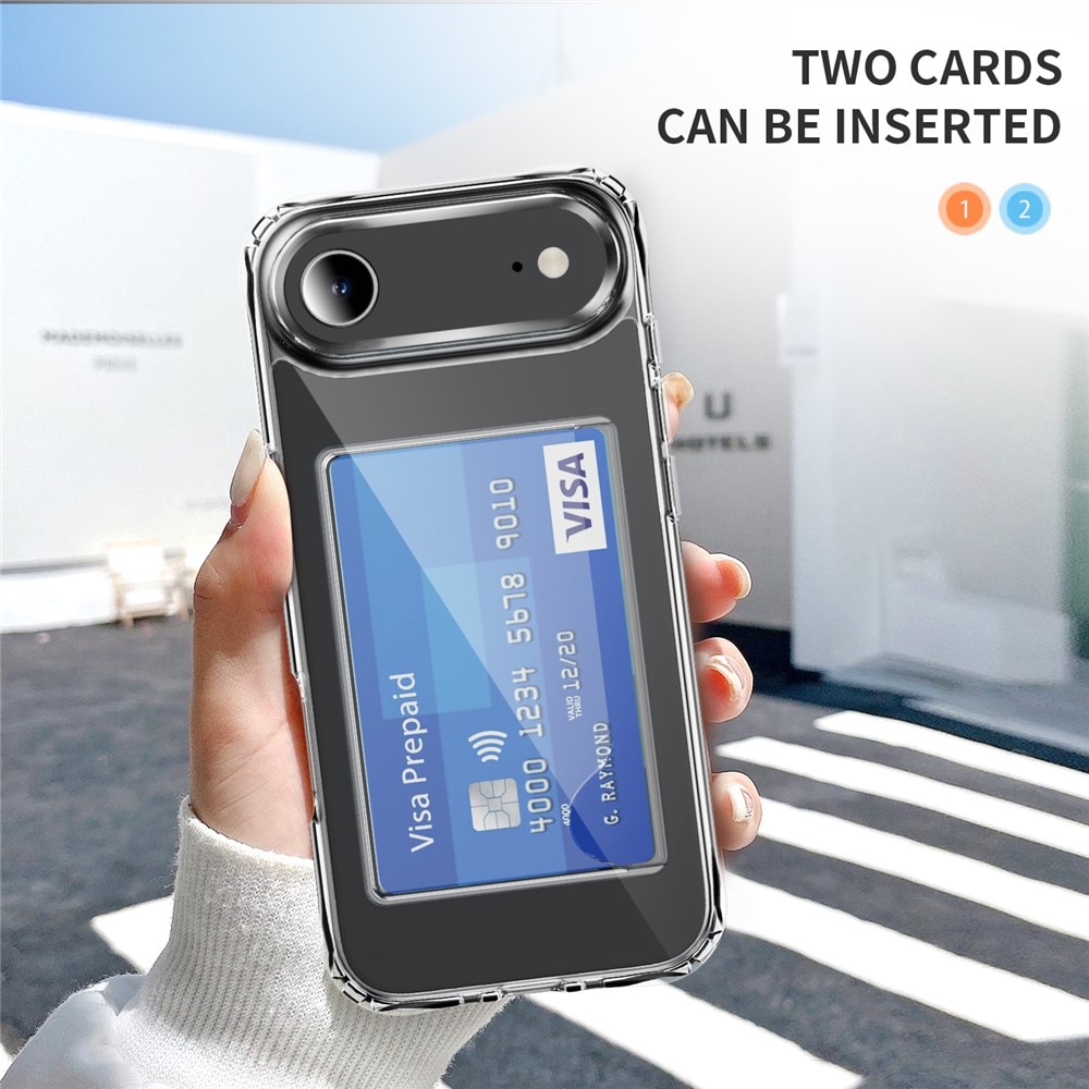 Funda híbrida con ranuras para tarjetas iPhone 17 Air Transparente