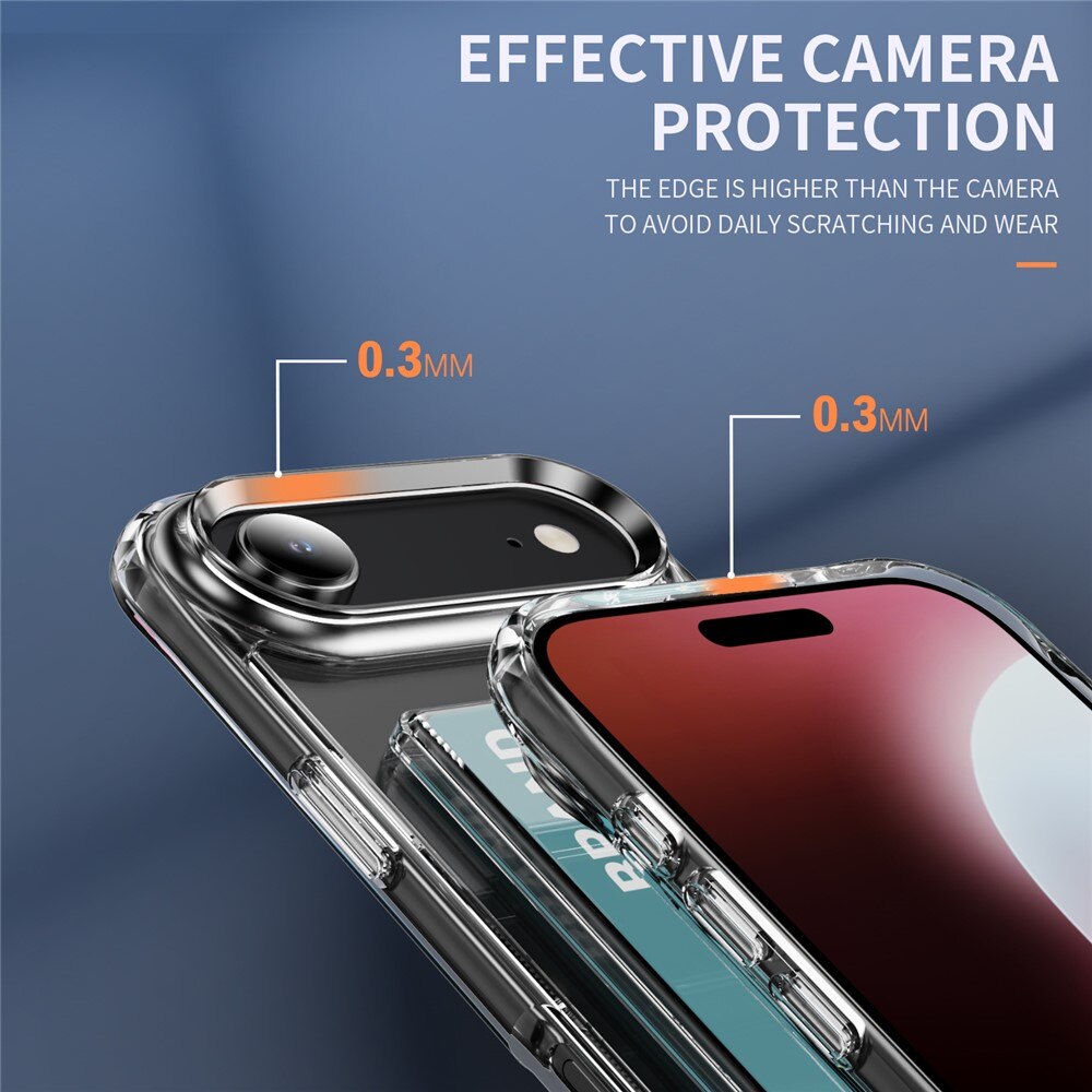 Funda híbrida con ranuras para tarjetas iPhone 17 Air Transparente