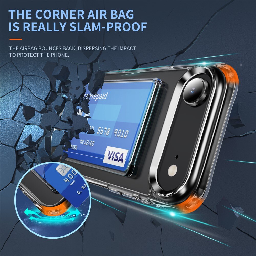 Funda híbrida con ranuras para tarjetas iPhone 17 Air Transparente