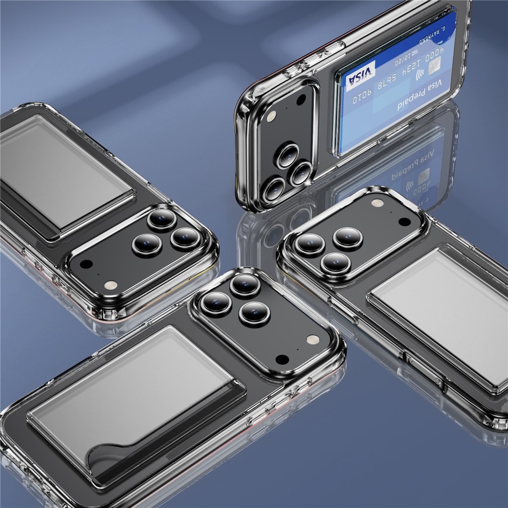 Funda híbrida con ranuras para tarjetas iPhone 17 Pro Transparente