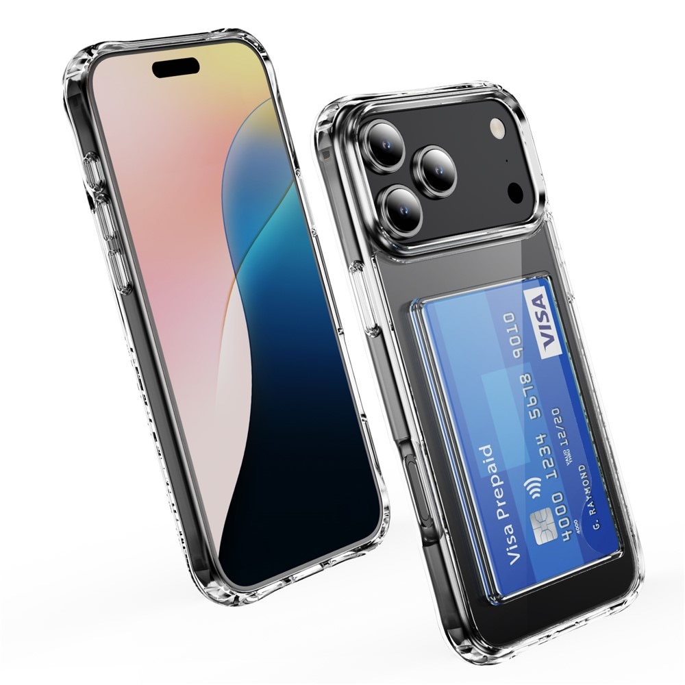Funda híbrida con ranuras para tarjetas iPhone 17 Pro Max Transparente