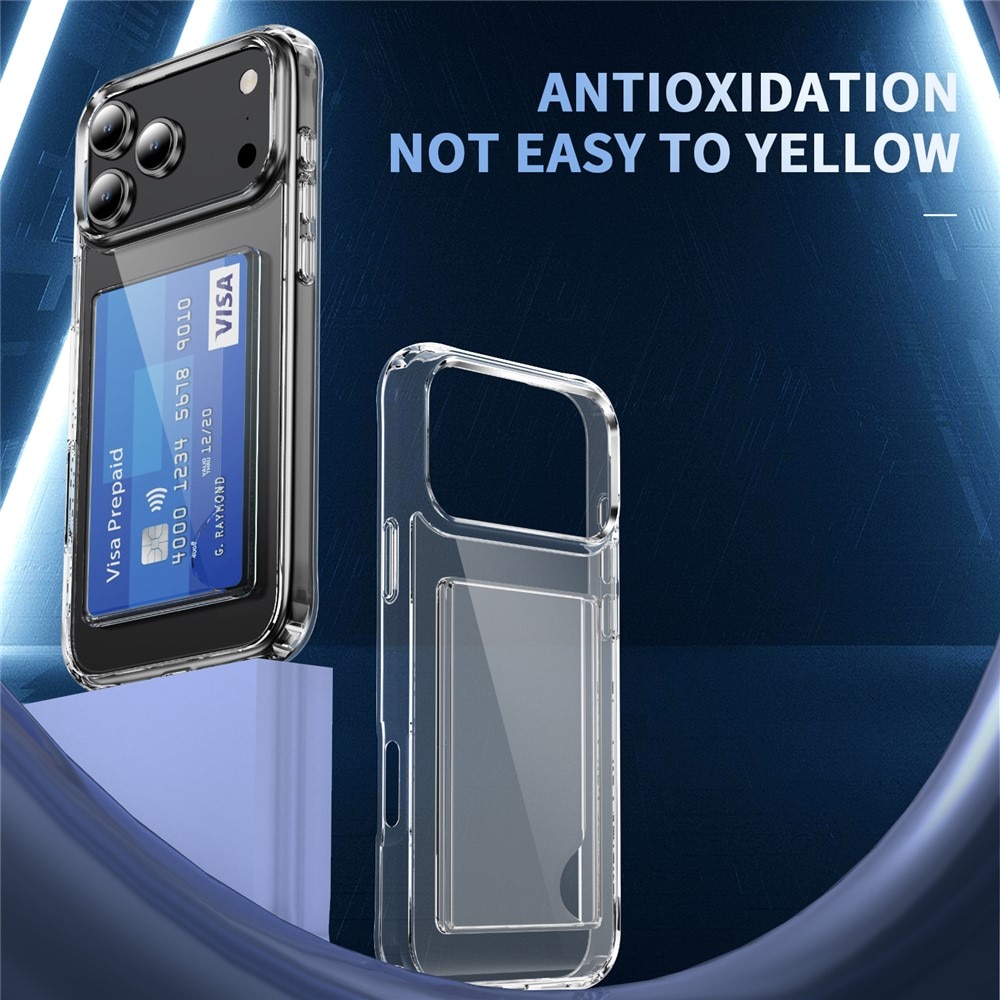 Funda híbrida con ranuras para tarjetas iPhone 17 Pro Max Transparente