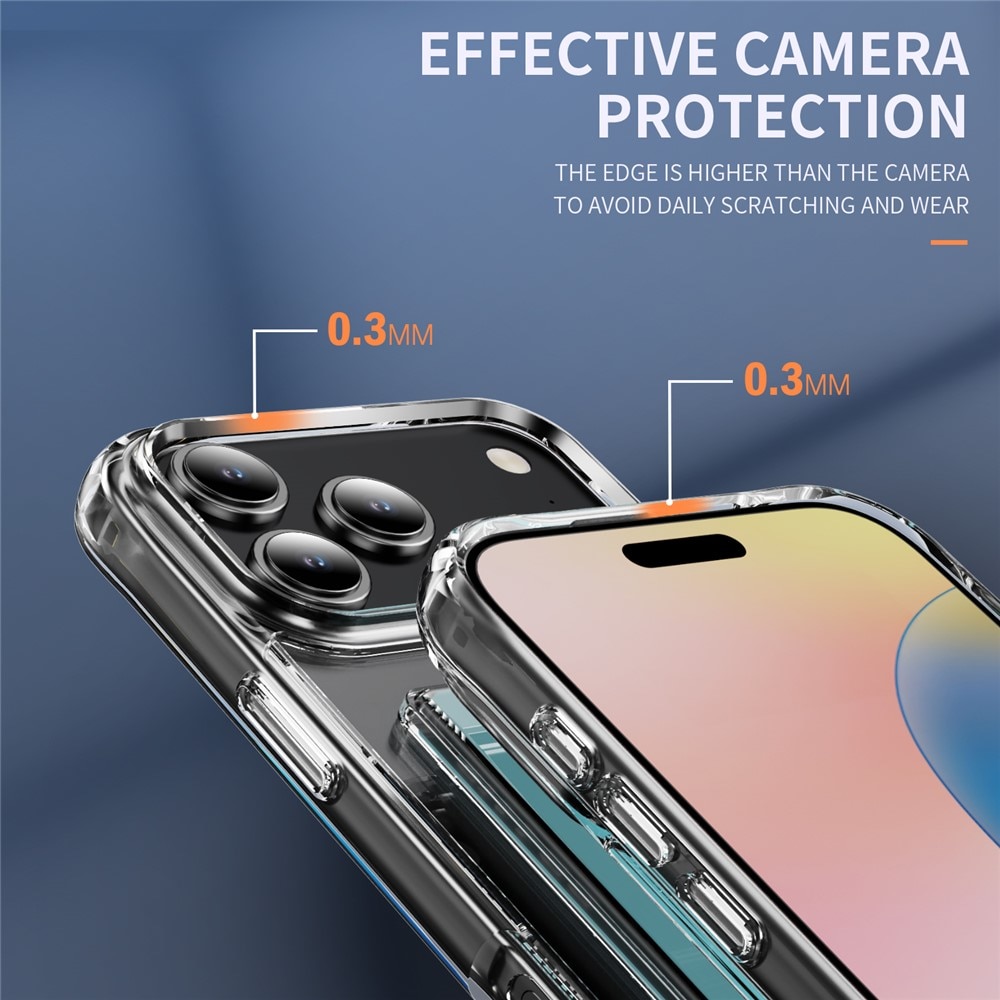 Funda híbrida con ranuras para tarjetas iPhone 17 Pro Max Transparente