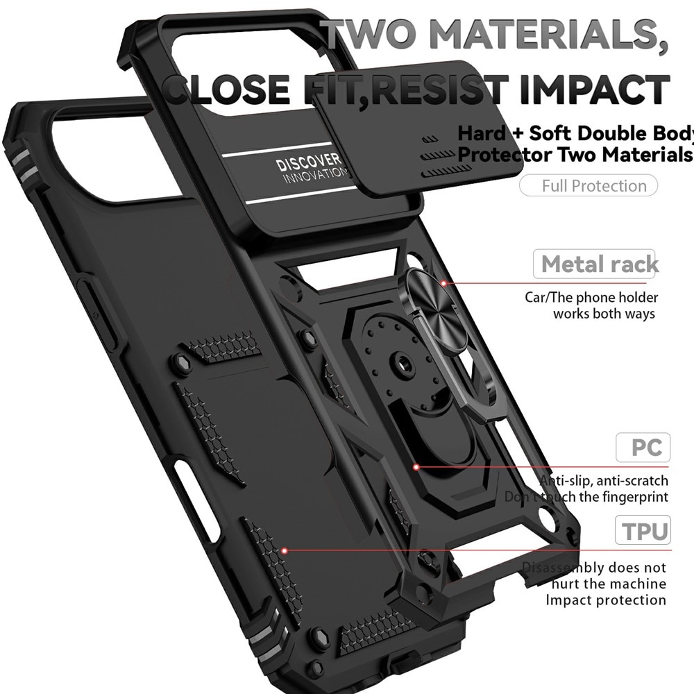 Funda híbrida Ring y Protector Cámara iPhone 17 Air Negro