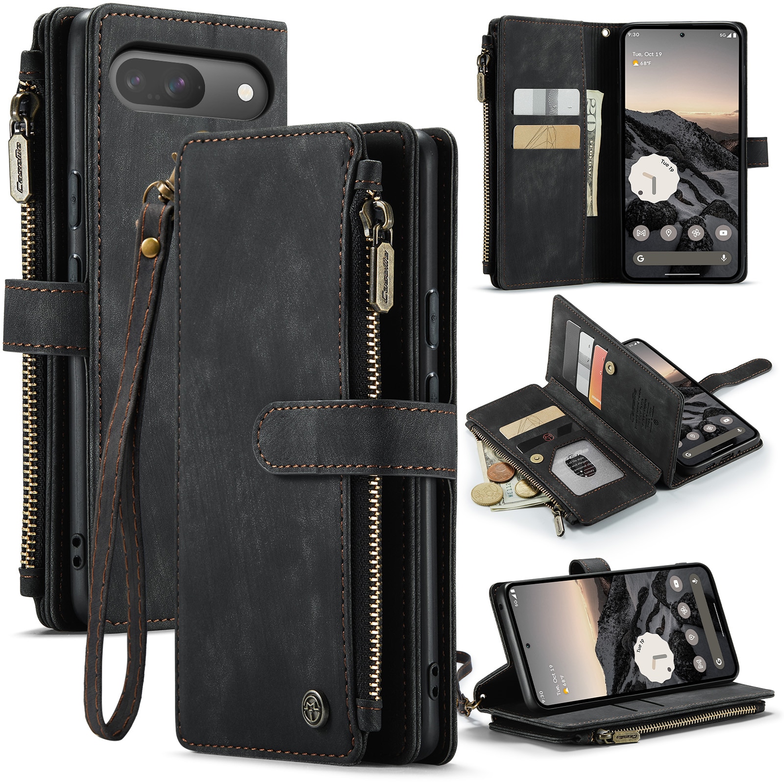 Cartera Zipper Google Pixel 10 Pro Negro