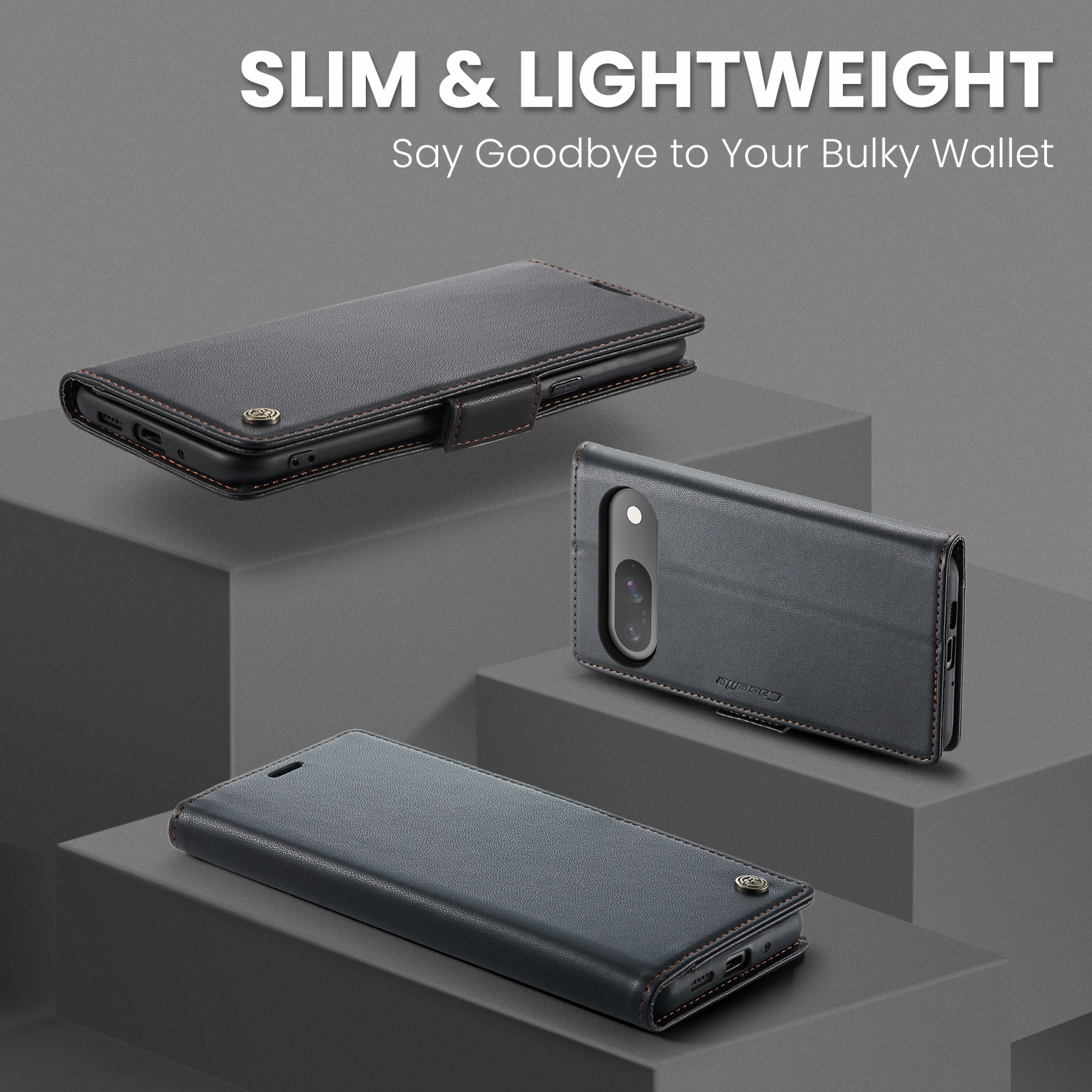 Funda delgada con solapa anti-RFID Google Pixel 10 Negro