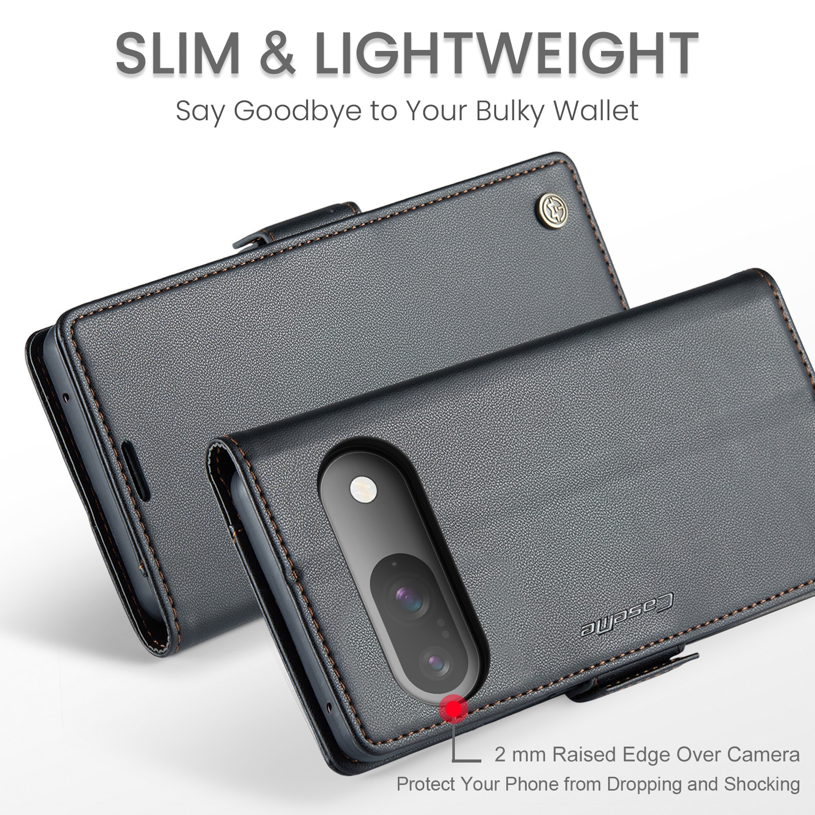 Funda delgada con solapa anti-RFID Google Pixel 10 Negro