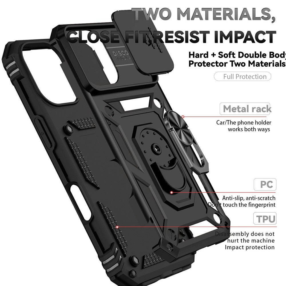 Funda híbrida Ring y Protector Cámara iPhone 17 Negro