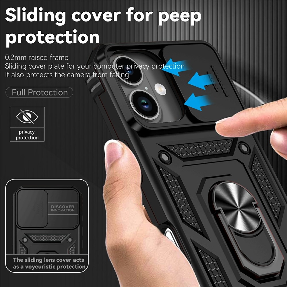 Funda híbrida Ring y Protector Cámara iPhone 17 Negro