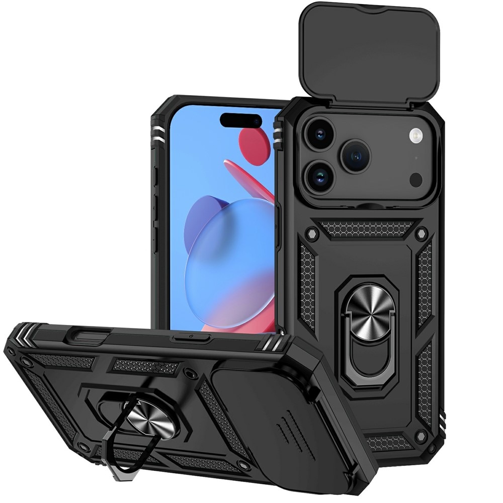 Funda híbrida Ring y Protector Cámara iPhone 17 Pro Negro