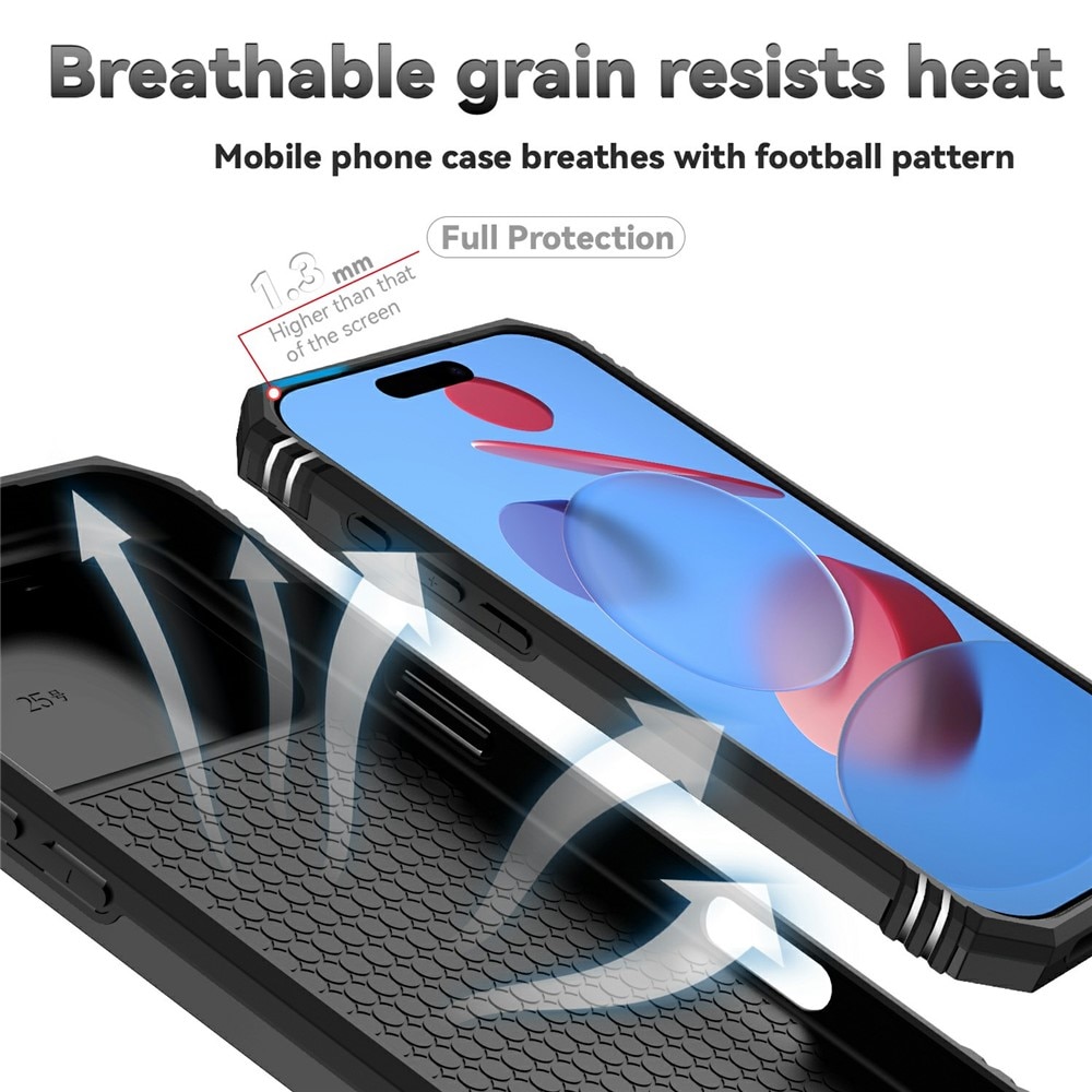 Funda híbrida Ring y Protector Cámara iPhone 17 Pro Negro