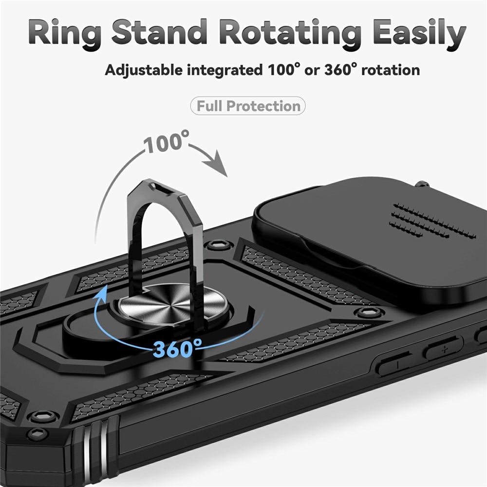 Funda híbrida Ring y Protector Cámara iPhone 17 Pro Negro
