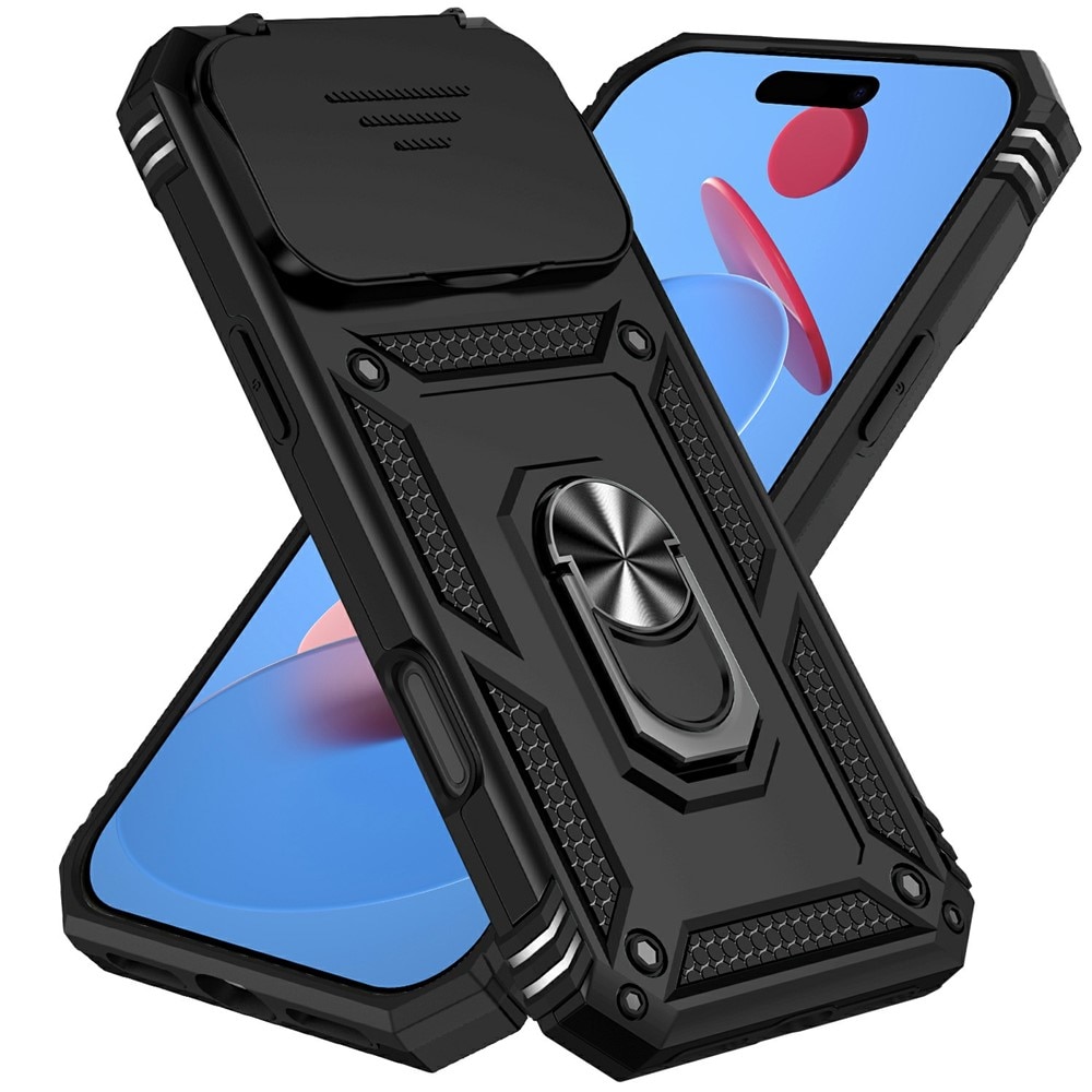 Funda híbrida Ring y Protector Cámara iPhone 17 Pro Max Negro