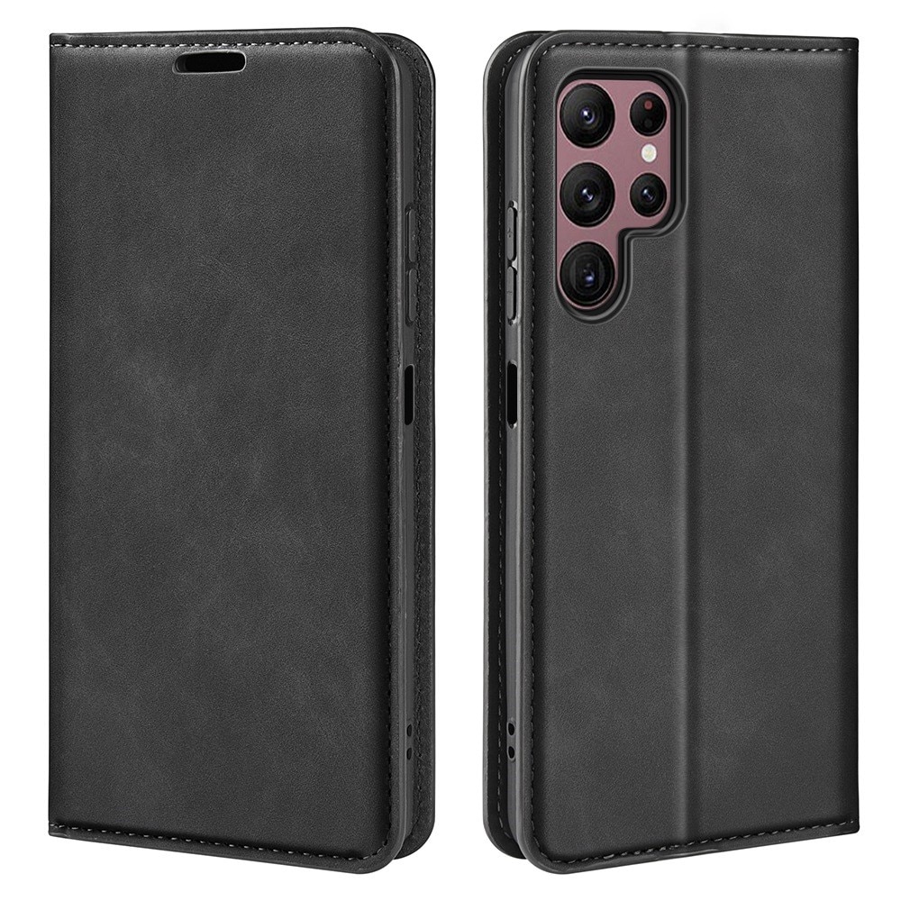 Slim Leather Wallet Samsung Galaxy S23 Ultra Black
