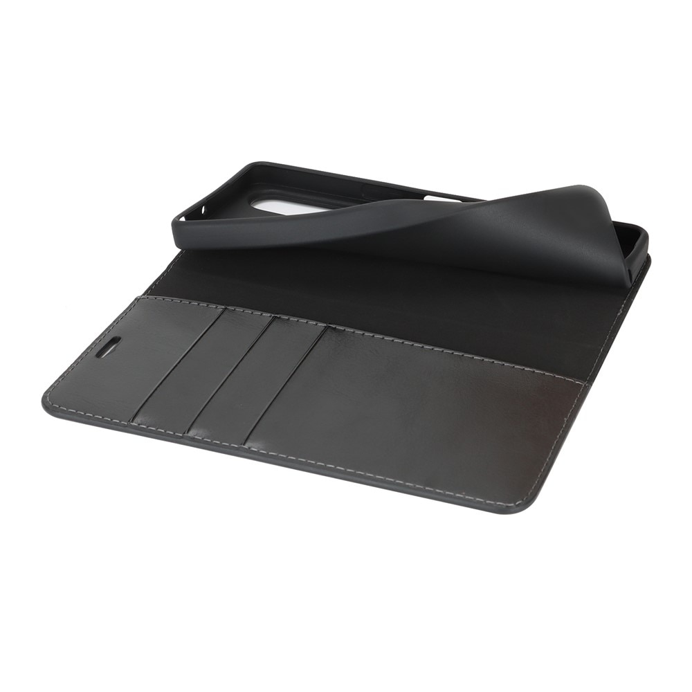 Funda cartera de cuero genuino Sony Xperia 1 VII Negro