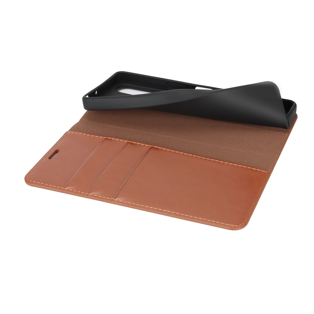 Funda cartera de cuero genuino Sony Xperia 1 VII Marrón