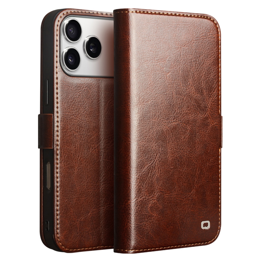 Leather Wallet Case iPhone 17 Pro Max Marrón