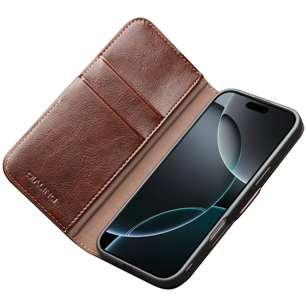 Leather Wallet Case iPhone 17 Pro Max Marrón