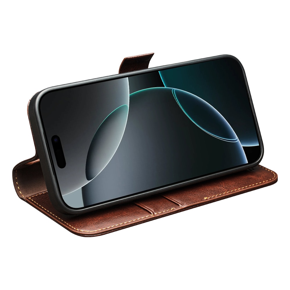 Leather Wallet Case iPhone 17 Pro Max Marrón