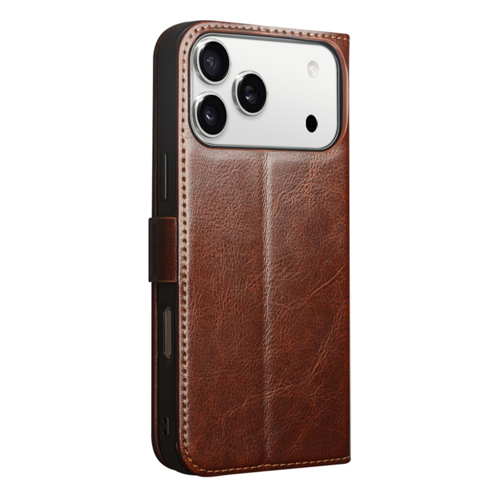 Leather Wallet Case iPhone 17 Pro Max Marrón