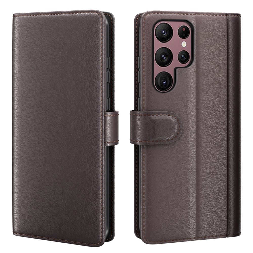 Funda de cuero genuino Samsung Galaxy S23 Ultra, Marrón