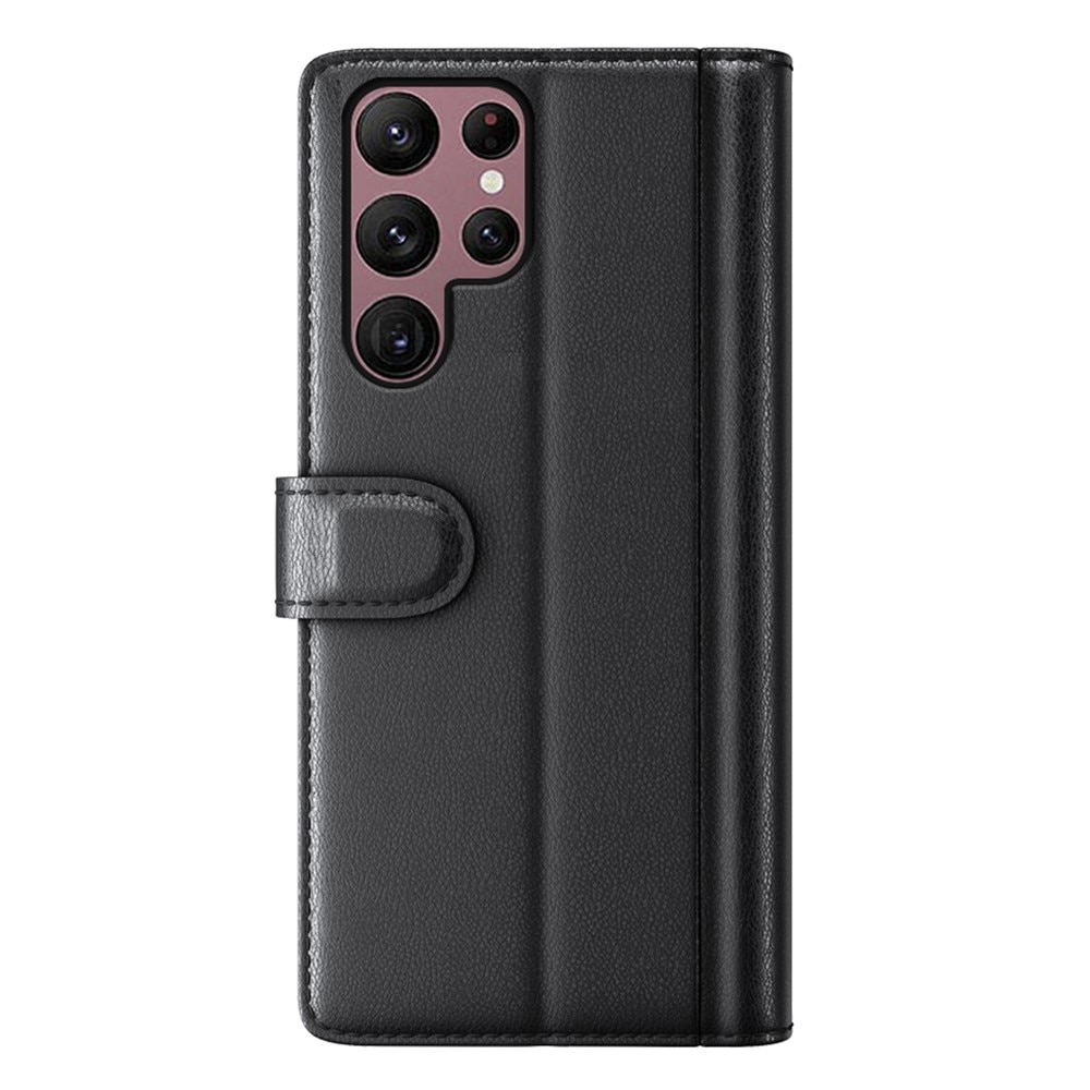 Funda de cuero genuino Samsung Galaxy S23 Ultra, Negro