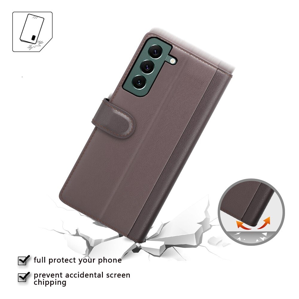 Funda de cuero genuino Samsung Galaxy S23 Plus, Marrón