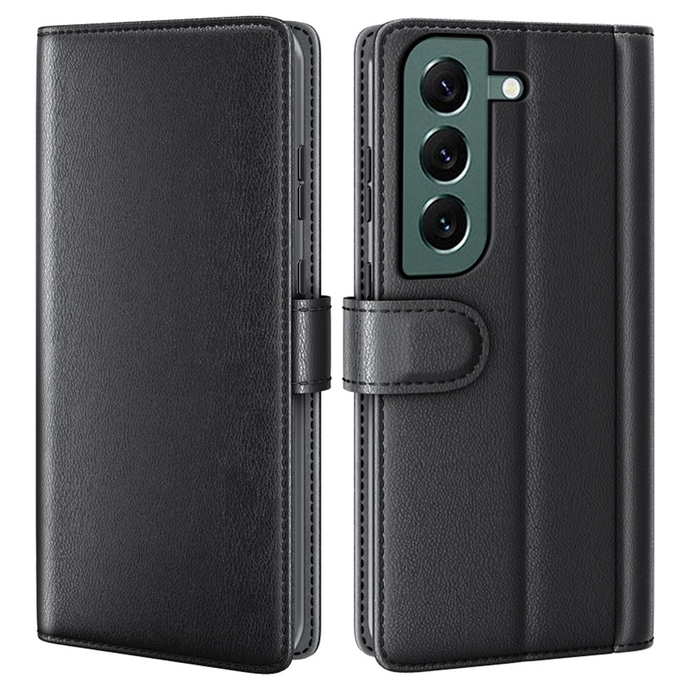 Funda de cuero genuino Samsung Galaxy S23 Plus, Negro