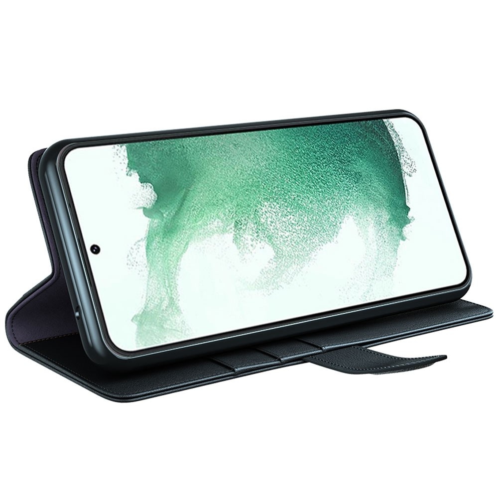 Funda de cuero genuino Samsung Galaxy S23 Plus, negro
