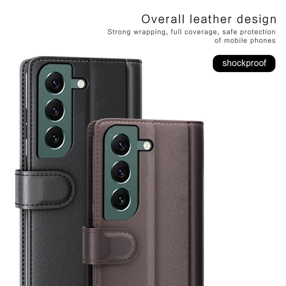 Funda de cuero genuino Samsung Galaxy S23 Plus, Negro