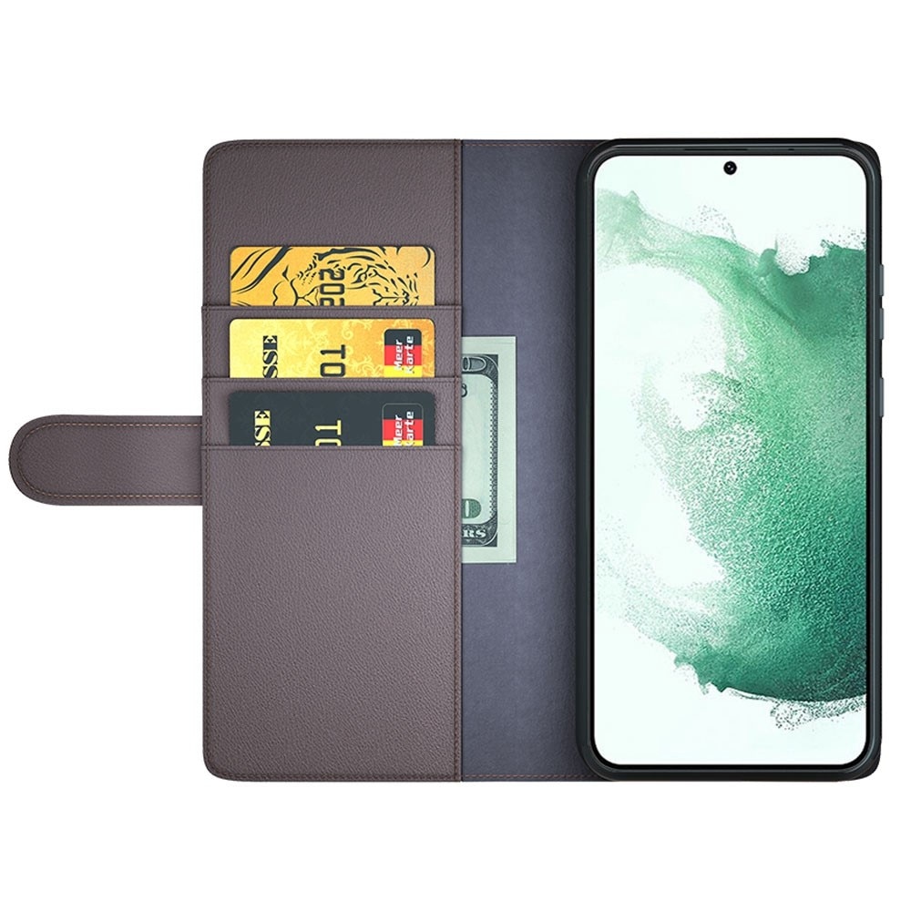 Funda de cuero genuino Samsung Galaxy S23, Marrón