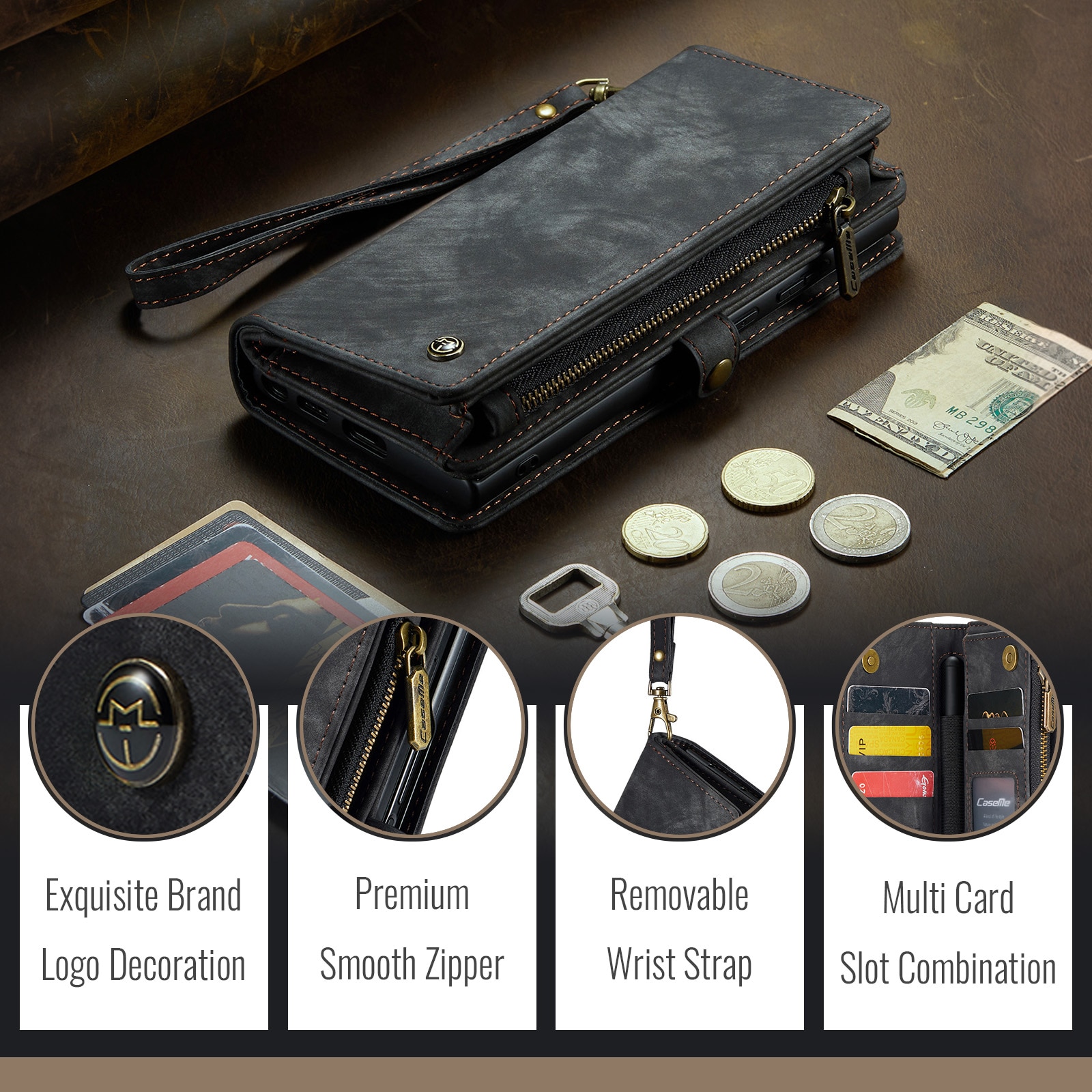 Cartera Multi-Slot Samsung Galaxy Z Fold 7 Gris