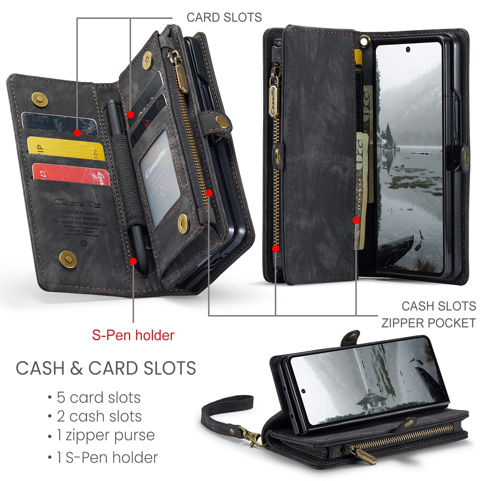 Cartera Multi-Slot Samsung Galaxy Z Fold 7 Gris