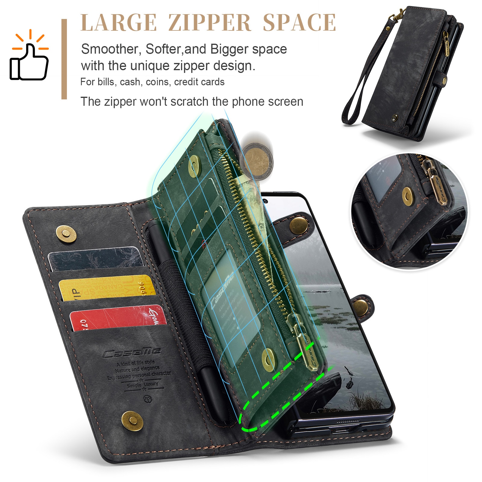 Cartera Multi-Slot Samsung Galaxy Z Fold 7 Gris