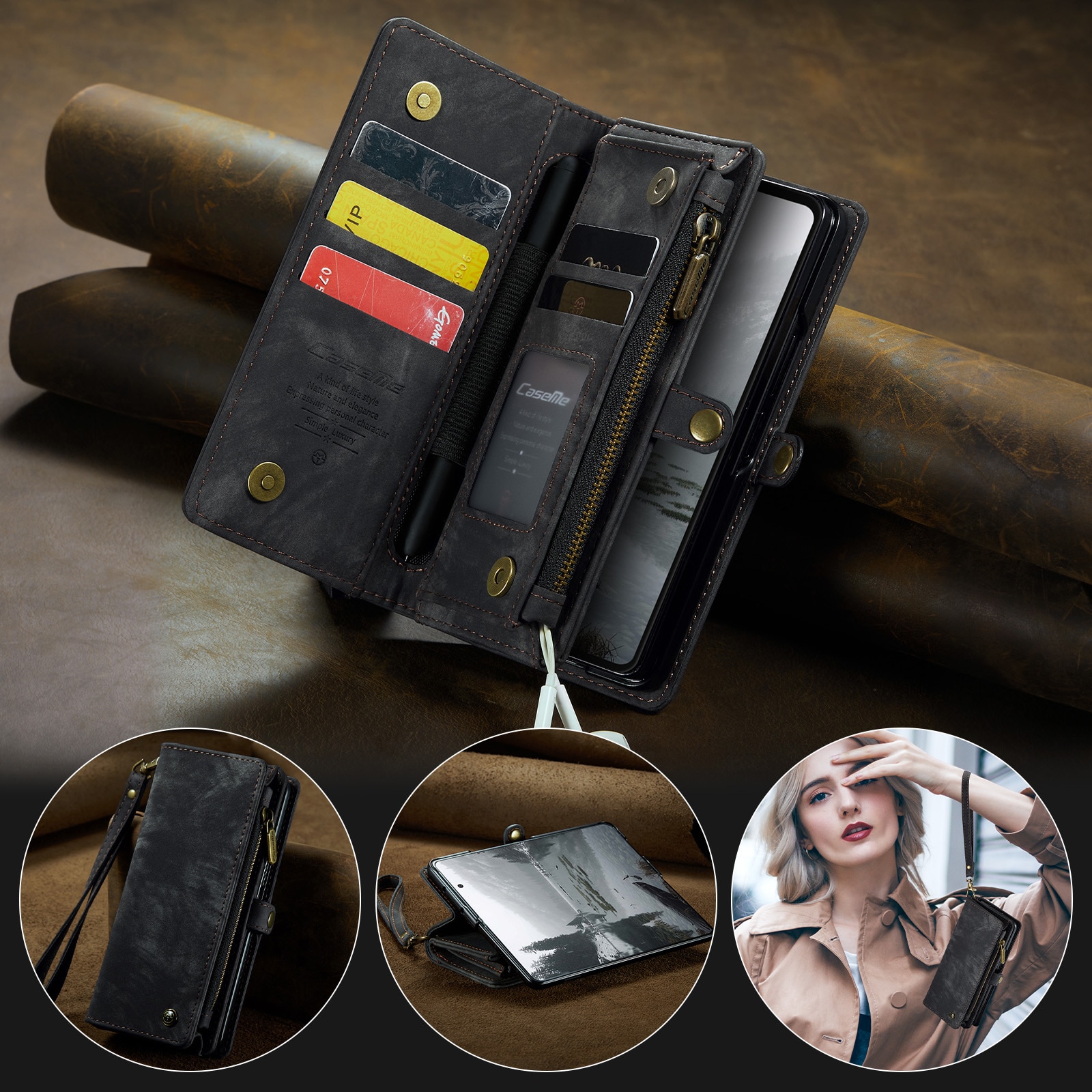 Cartera Multi-Slot Samsung Galaxy Z Fold 7 Gris