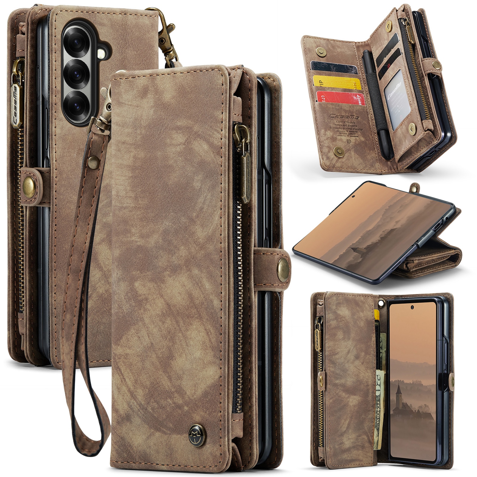 Cartera Multi-Slot Samsung Galaxy Z Fold 7 Marrón