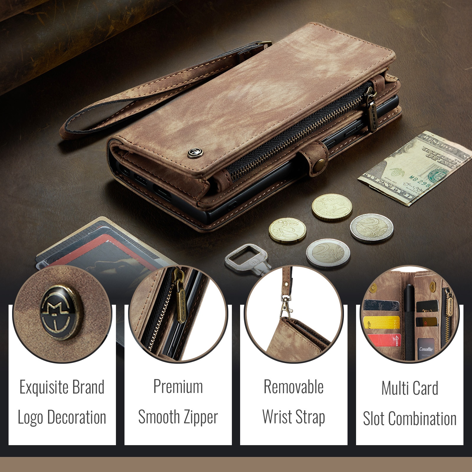 Cartera Multi-Slot Samsung Galaxy Z Fold 7 Marrón