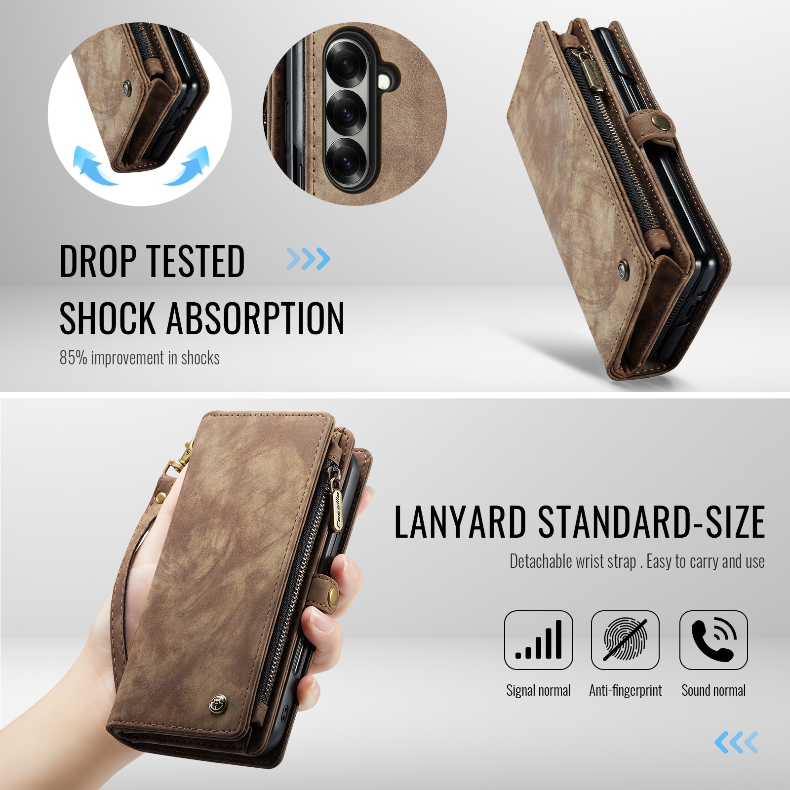 Cartera Multi-Slot Samsung Galaxy Z Fold 7 Marrón