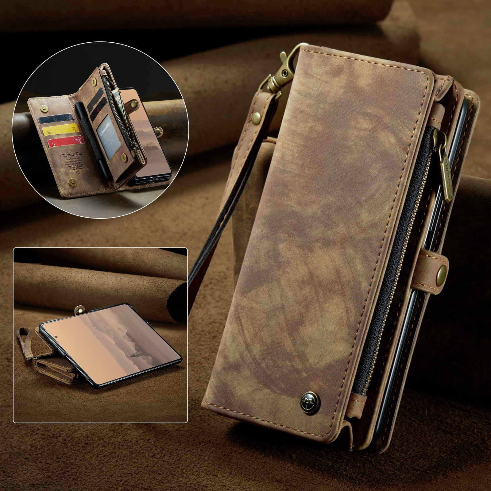 Cartera Multi-Slot Samsung Galaxy Z Fold 7 Marrón